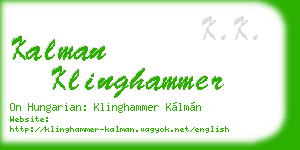kalman klinghammer business card