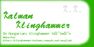 kalman klinghammer business card